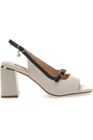 MARIELLA BURANI Sandali Bicolor e Neri Eleganti con Tacco Largo e Dettaglio Gioiello Marcella Burani 51161