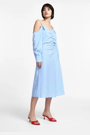 Please Vestito a righe con spalline e maniche
