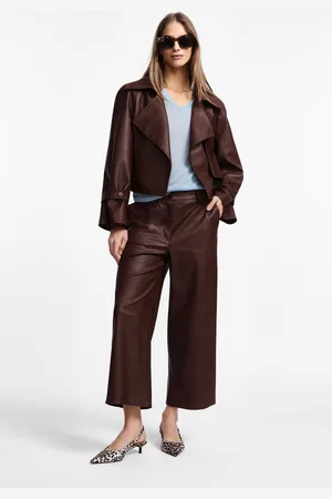 Please Pantaloni in similpelle a gamba larga dritta