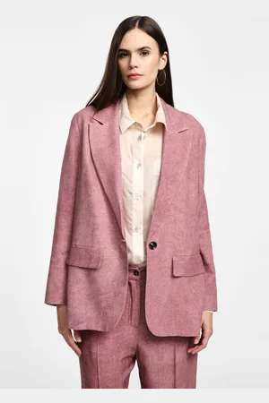 Please Blazer effetto suede con bottone frontale