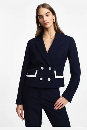Please Blazer corto con bottoni e tasche a contrasto