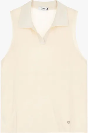 Please Top in maglia senza maniche con collo polo