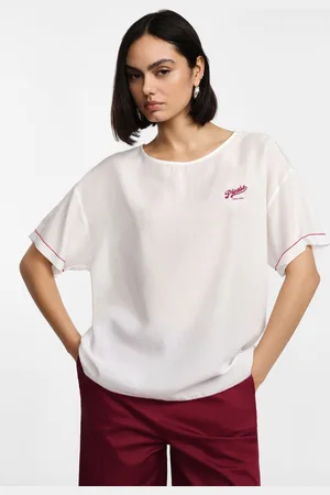Please T-shirt con scollo rotondo e maniche corte