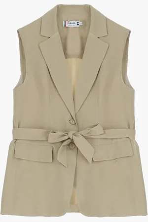 Please Gilet lungo monopetto con fusciacca