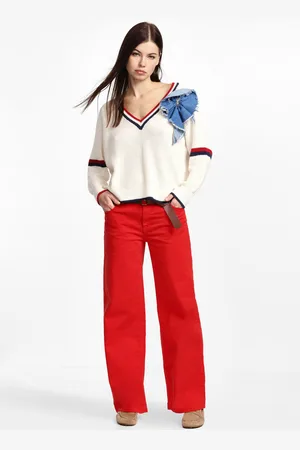 Please Pantaloni ampi con vita media