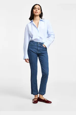 Please Jeans slim-fit a righe a gamba dritta
