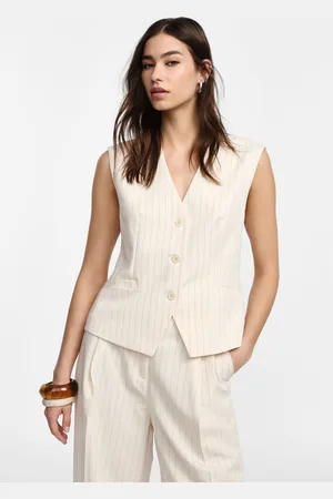 Please Gilet gessato con bottoni