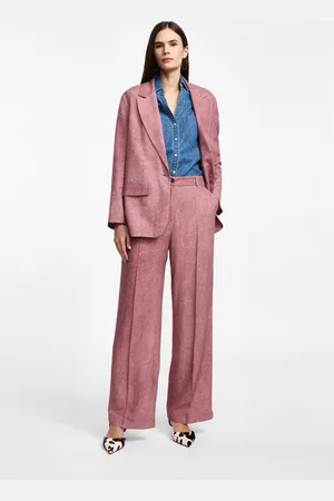 Please Pantaloni palazzo effetto suede a vita alta