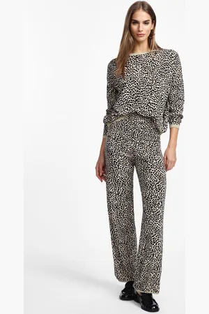 Please Pantaloni a zampa stampa animalier