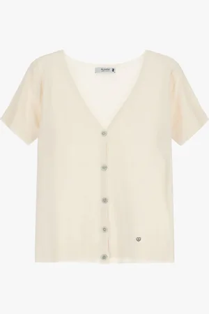 Please Cardigan a maniche corte con bottoni