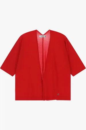 Please Cardigan monocolour con maniche a tre quarti