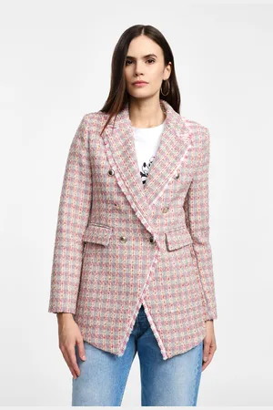 Please Blazer doppio petto effetto tweed