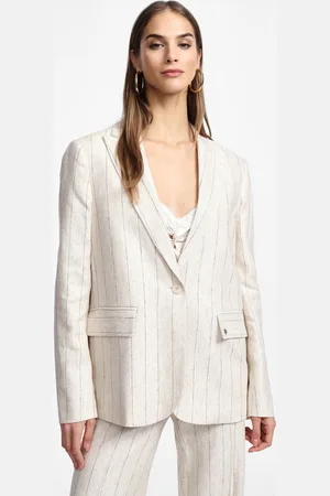 Please Blazer gessato con bottone singolo