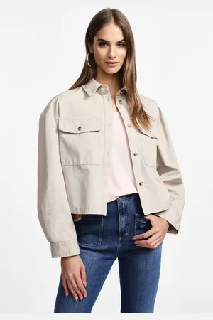 Please Giubbotto camicia con stampa posteriore