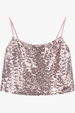 Please Top con spalline sottili e paillettes