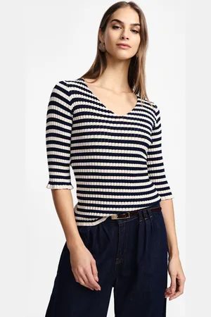 Please Maglia a righe con scollo a v