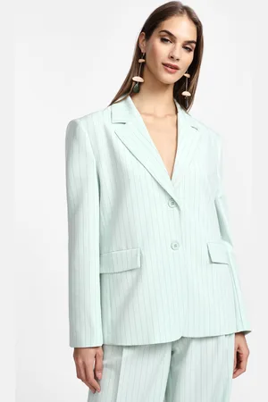 Please Blazer gessato monopetto con tasche