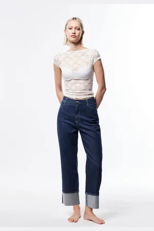 Please Jeans a gamba larga con risvolti