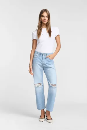 Please Jeans a gamba dritta con strappi