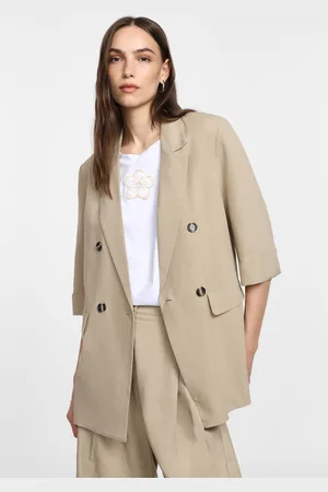 Please Blazer con manica a 3/4 e doppio petto