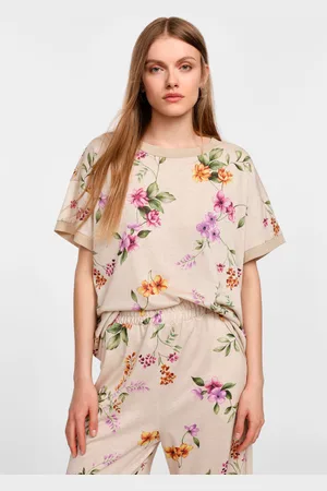 Please T-shirt stampata a maniche corte