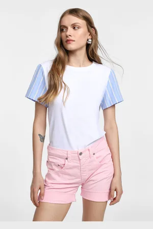 Please T-shirt maniche corte bicolore