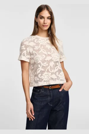 Please T-shirt stampa floreale manica corta