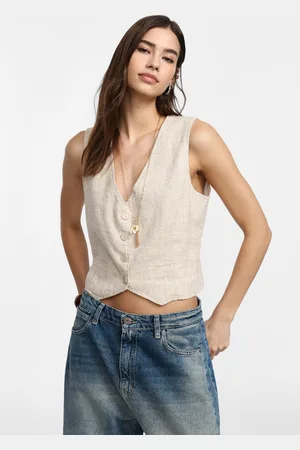Please Gilet con bottoni e scollo a v