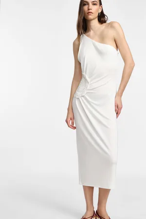 Please Abito midi con scollo asimmetrico