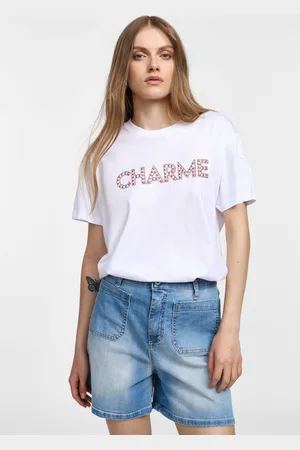 Please T-shirt con stampa e maniche corte