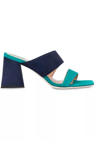 Pollini Donna Sandali sabot con tacco - Mules con tacco in camoscio Windy MARINE/NOTTE
