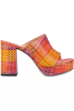 Pollini Donna Sandali sabot con tacco - Mules con tacco e stampa intreccio Seventies GERBERA