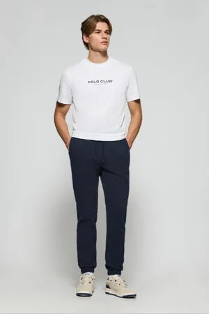 Polo Club® Pantaloni Jogger Blu Marino Con Particolari