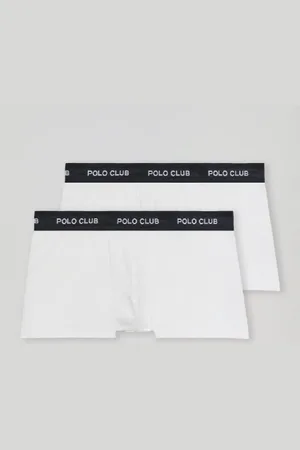Polo Club® Pack Di Due Boxer Bianchi Con Logo