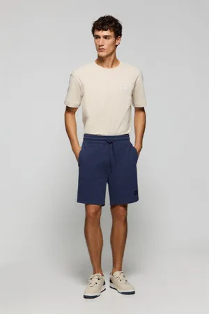 Polo Club® Bermuda Jonas In Cotone Blu Marino Relaxed Fit Con Toppa In Twill In Gomma
