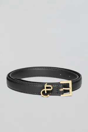 Polo Club® Cintura Beth Nera Con Dettaglio Monogramma Pc