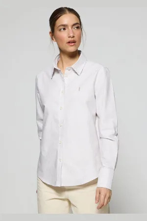 Polo Club® Camicia Oxford A Righe Marroni Con Logo Rigby Go