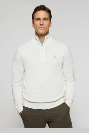 Polo Club® Maglione In Filo Ecrù Con Cerniera E Logo Ricamato Rigby Go