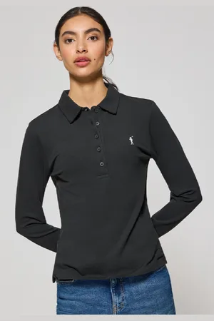 Polo Club® Polo Priyanka Nera A Cinque Bottoni Con Ricamo Rigby Go