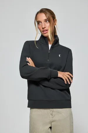 Polo Club® Felpa Mezza Cerniera Nera Con Logo Rigby Go