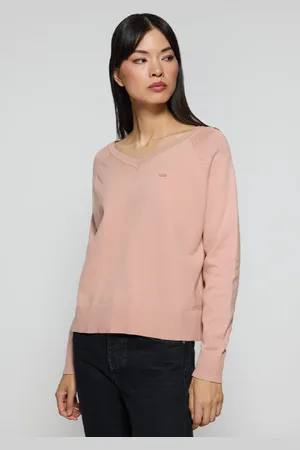 Polo Club® Maglione Katniss In Maglia Rosa Pallido Con Bottoni Perlati