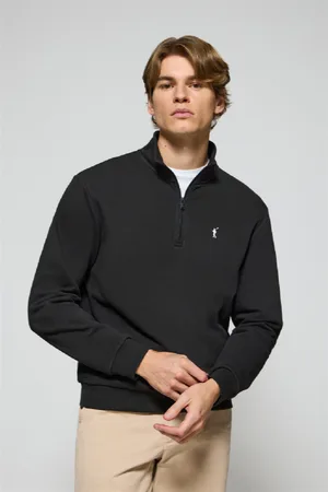 Polo Club® Felpa Mezza Cerniera Nera Con Logo Rigby Go Ricamato