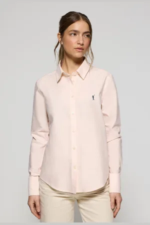 Polo Club® Camicia Oxford Rosa Pallido Con Logo Rigby Go Ricamato