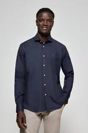 Polo Club® Camicia Cornell Microstruttura Blu Marino Con Ricamo Rigby Go
