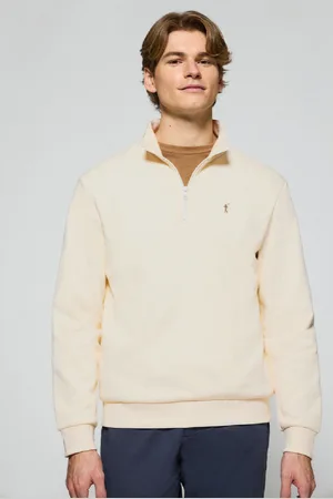 Polo Club® Felpa Mezza Cerniera Ecrù Con Logo Rigby Go Ricamato