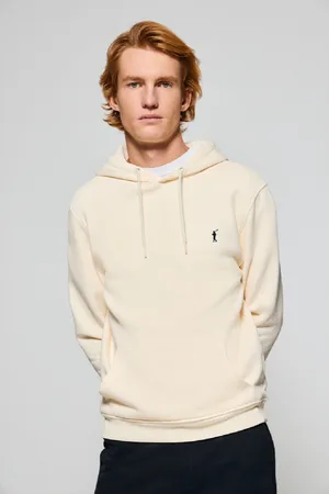 Polo Club® Felpa Ecru Con Cappuccio E Tasche Con Logo Rigby Go Ricamato