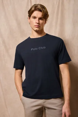 Polo Club® Maglietta Blu Marino A Maniche Corte E A Girocollo Con Logotipo