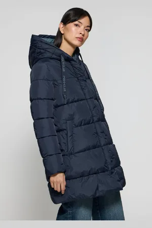 Polo Club® Cappotto Gracia Blu Double-Face Con Cappuccio E Particolari