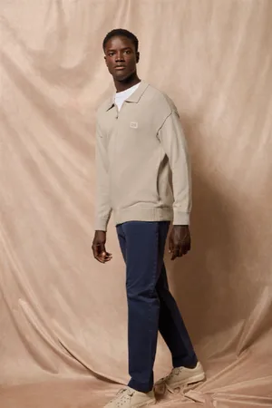 Polo Club® Cardigan In Filo Grigio Pietra Con Logo