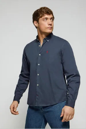 Polo Club® Camicia Princeton In Twill Blu Marino Con Logo Rigby Go